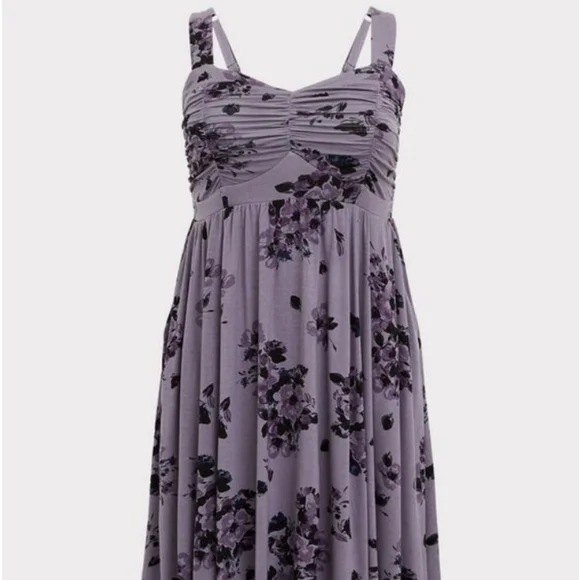 NWOT Purple Floral TORRID Super soft Strappy DRESS - Picture 4 of 5